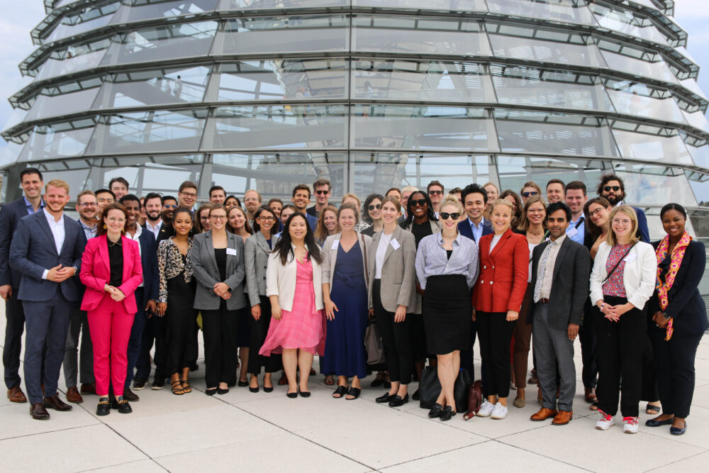 This year's Young Leaders cohort on top of the German Bundestag