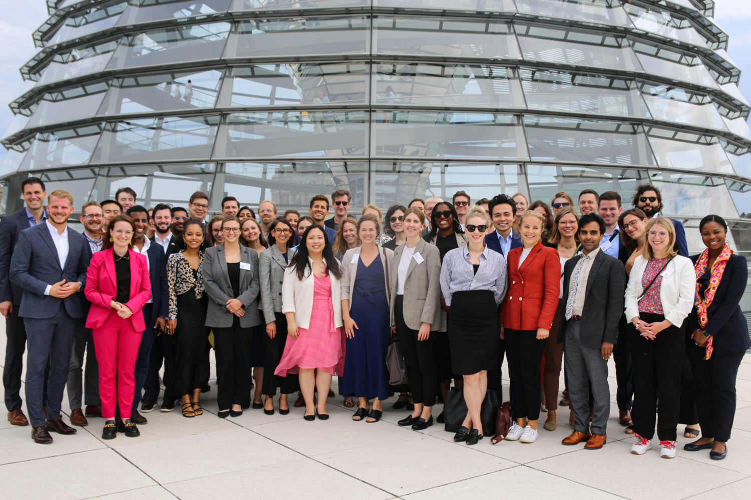 This year's Young Leaders cohort on top of the German Bundestag