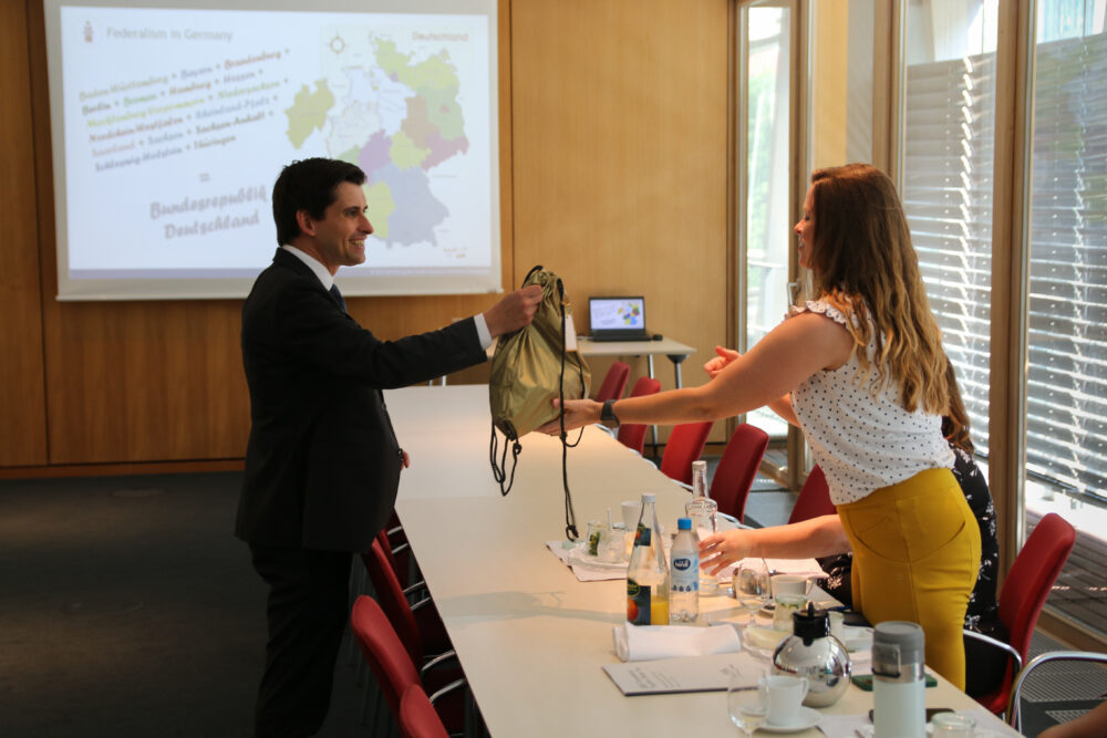 At a lunch discussion with Dr. Matthias Rossbach on Federalism in Germany