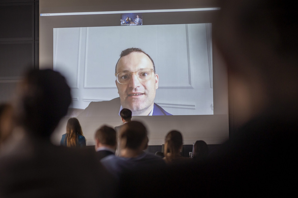 German Federal Minister of Health Jens Spahn addresses the Young Leaders via video conference