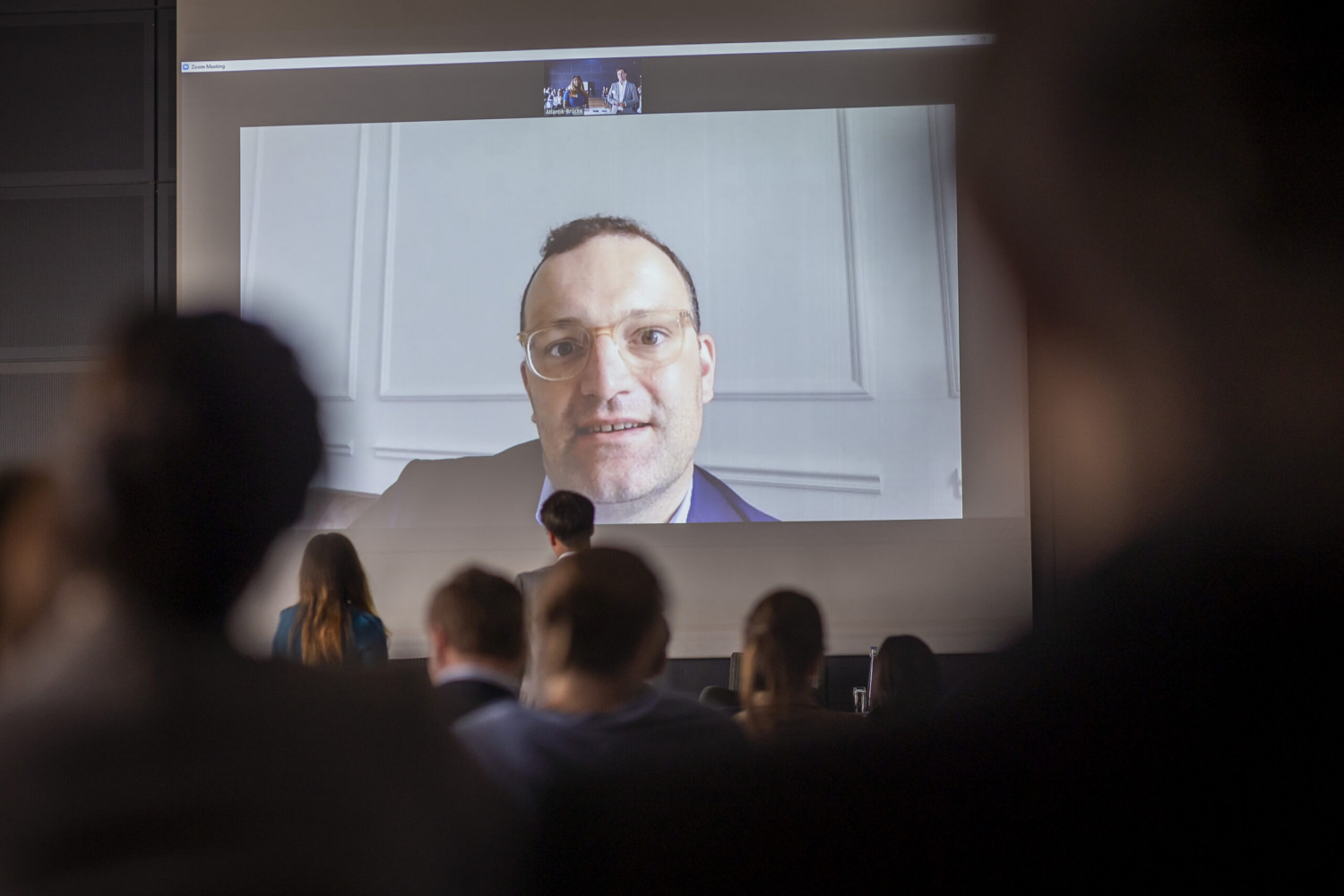 German Federal Minister of Health Jens Spahn addresses the Young Leaders via video conference