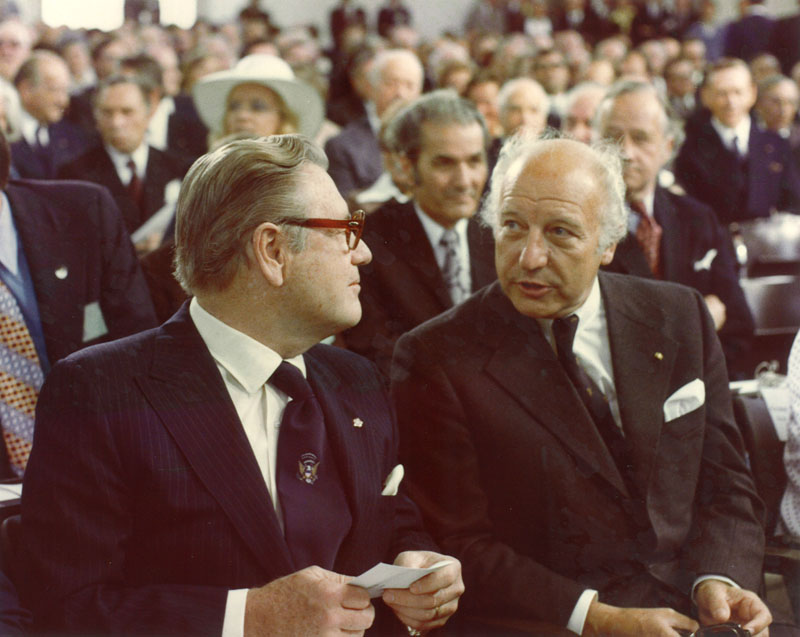 From left to right: Nelson Rockefeller and Walter Scheel at the 200th anniversary celebration of American independence, 1983