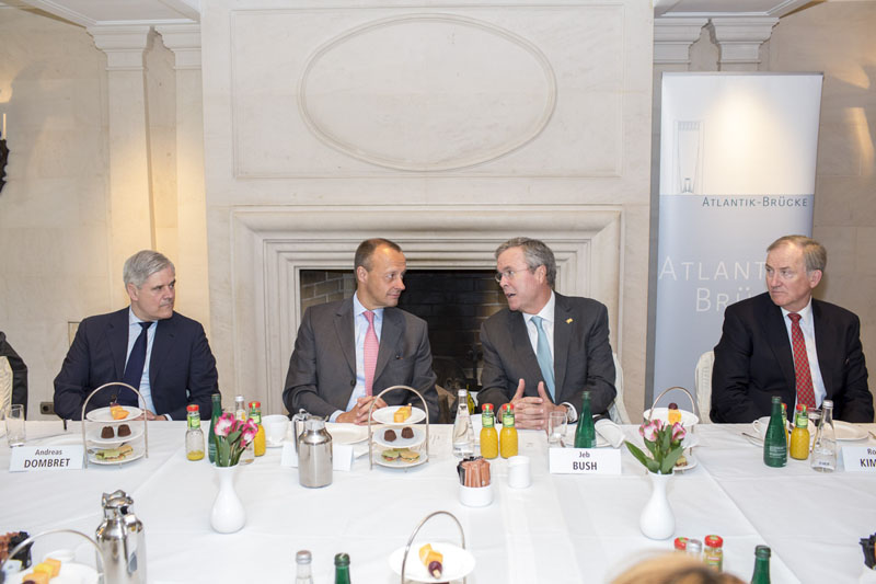 Jeb Bush bei einem Treffen der Atlantik Brücke  in Berlin, 10.6.2015 Copyright: Raum11/Jan Zappner