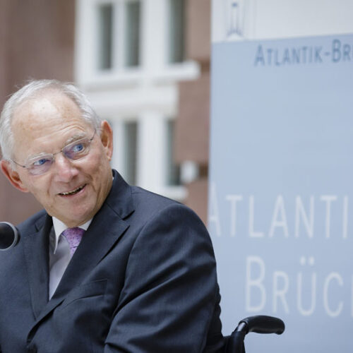 Schäuble speaking at Atlantik-Brücke annual assembly