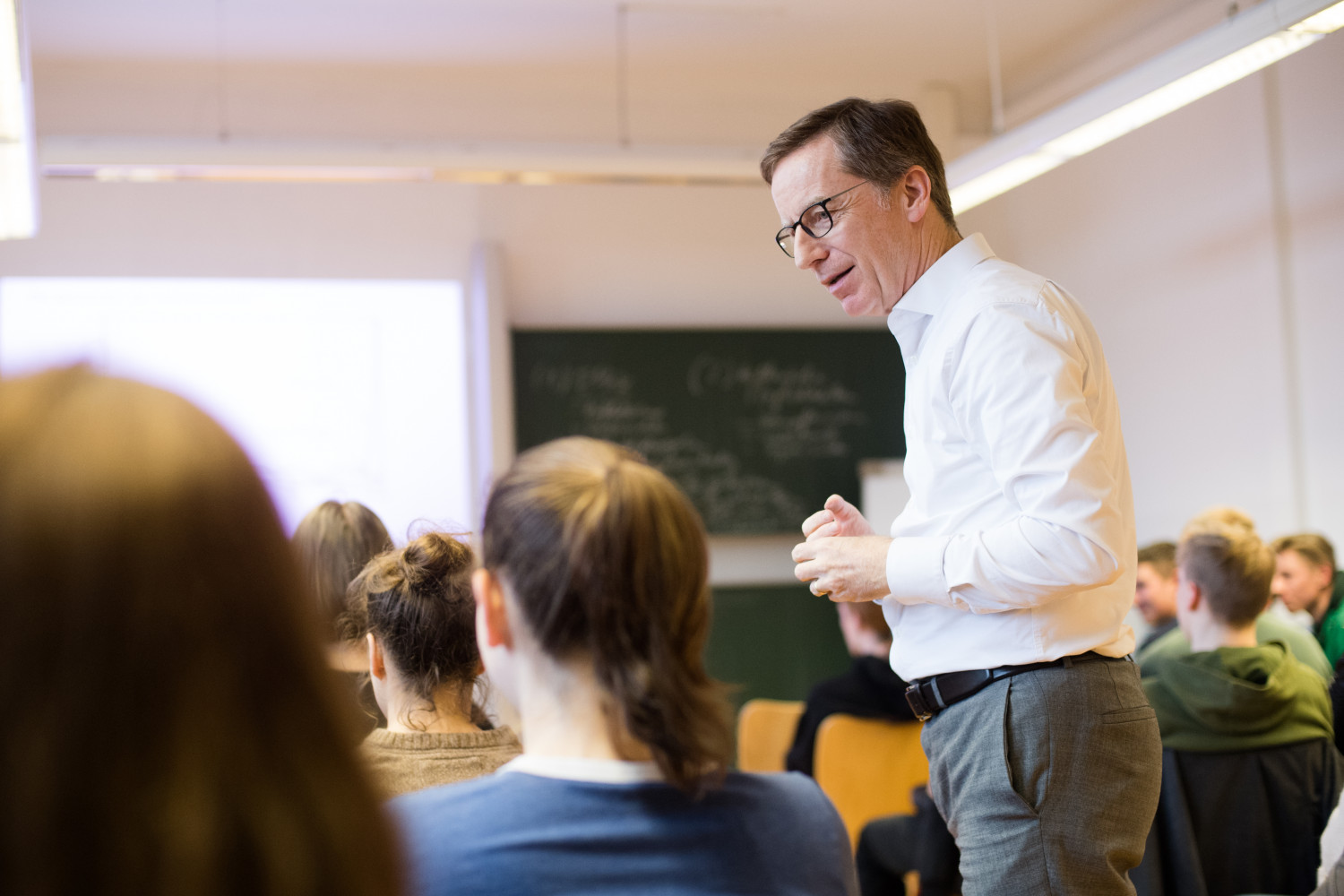 Vortrag von Prof. Dr. Michael Hüther an der Louise-Otto-Peters-Schule in Leipzig