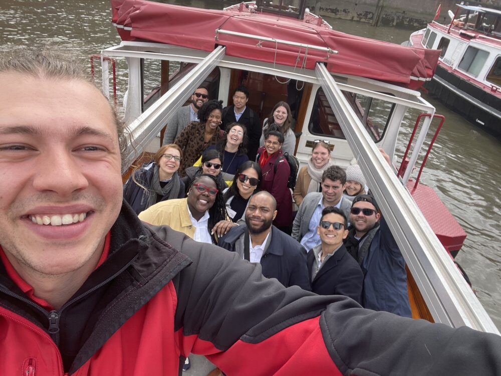 Members of the New Bridge Cohort #6 are pictured after a harbor cruise in Hamburg, Germany.