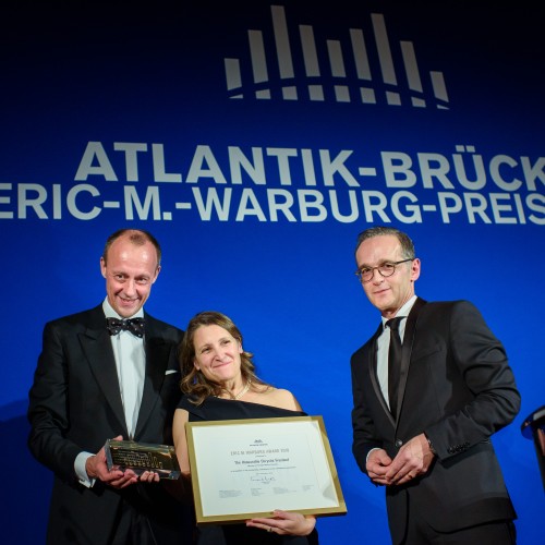 Minister Freeland honored with Warburg Award